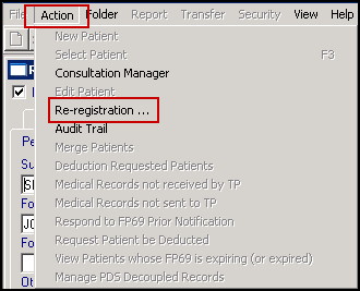 Registration - Action - Re-registration